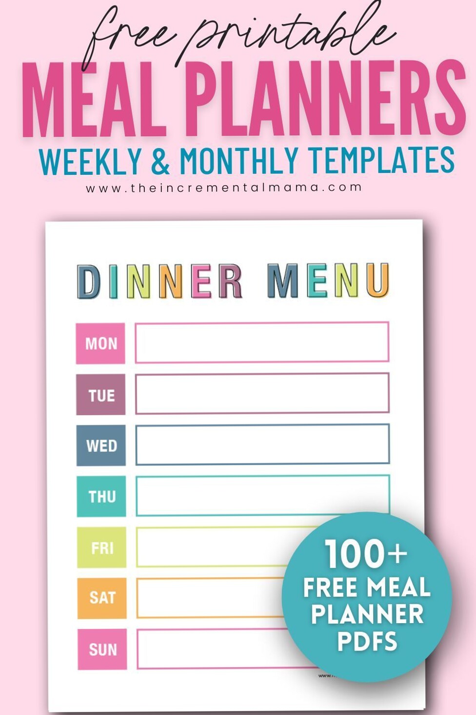 📁 📌 Free Weekly & Monthly Meal Planning Templates | dream life manifestation