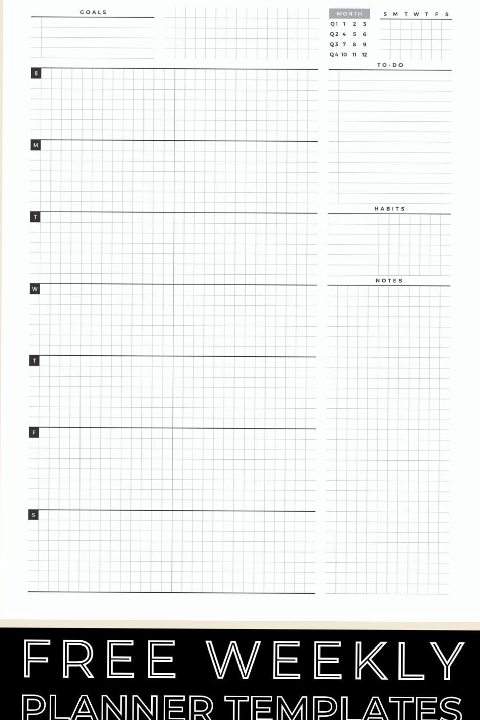 📊 📌 Free Weekly Planner PDF — Sunday Start | US Letter | Weekly Planning | dream life manifestation