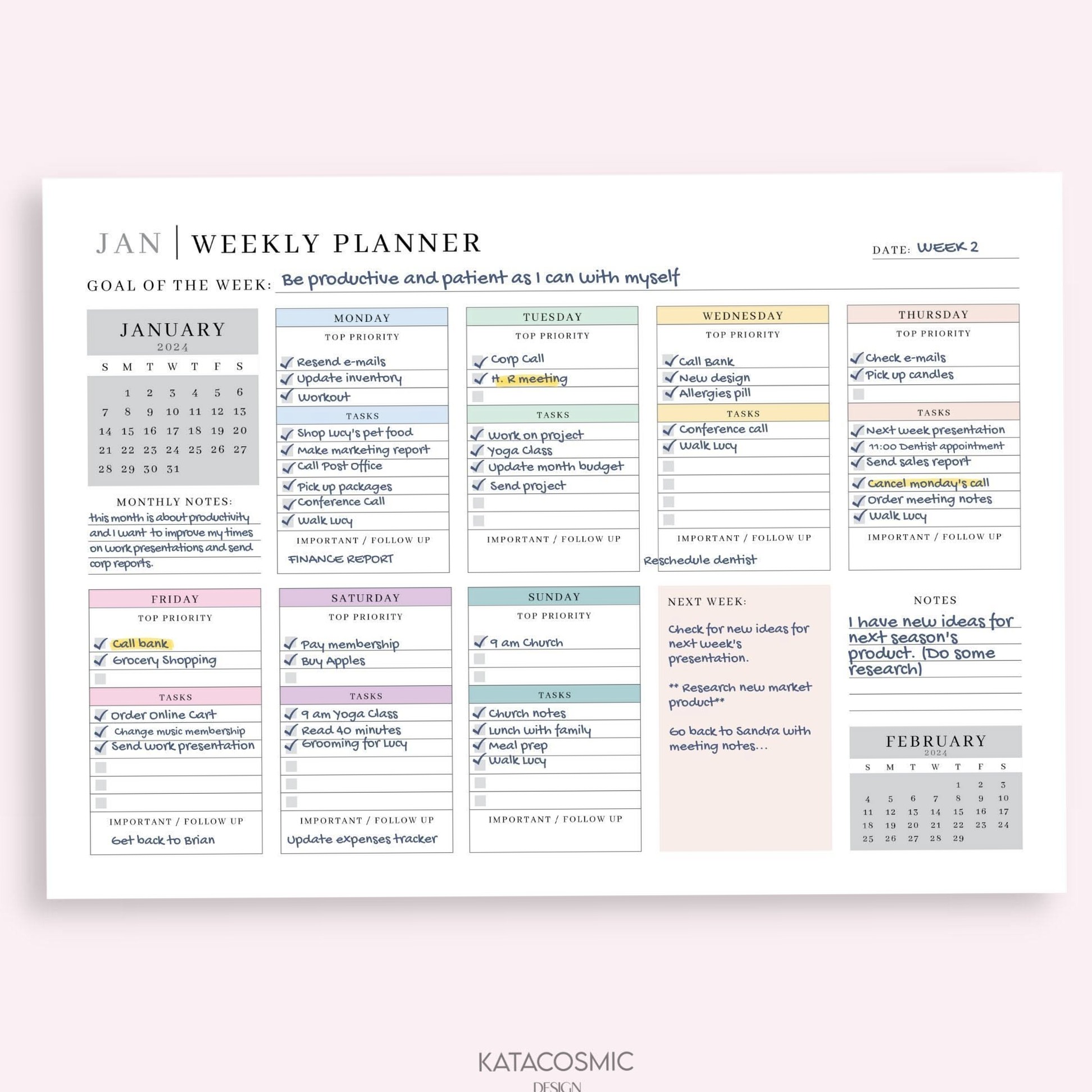 Free Weekly Planner Printable for Efficient Scheduling — 🌿 🌿 dream life manifestation
