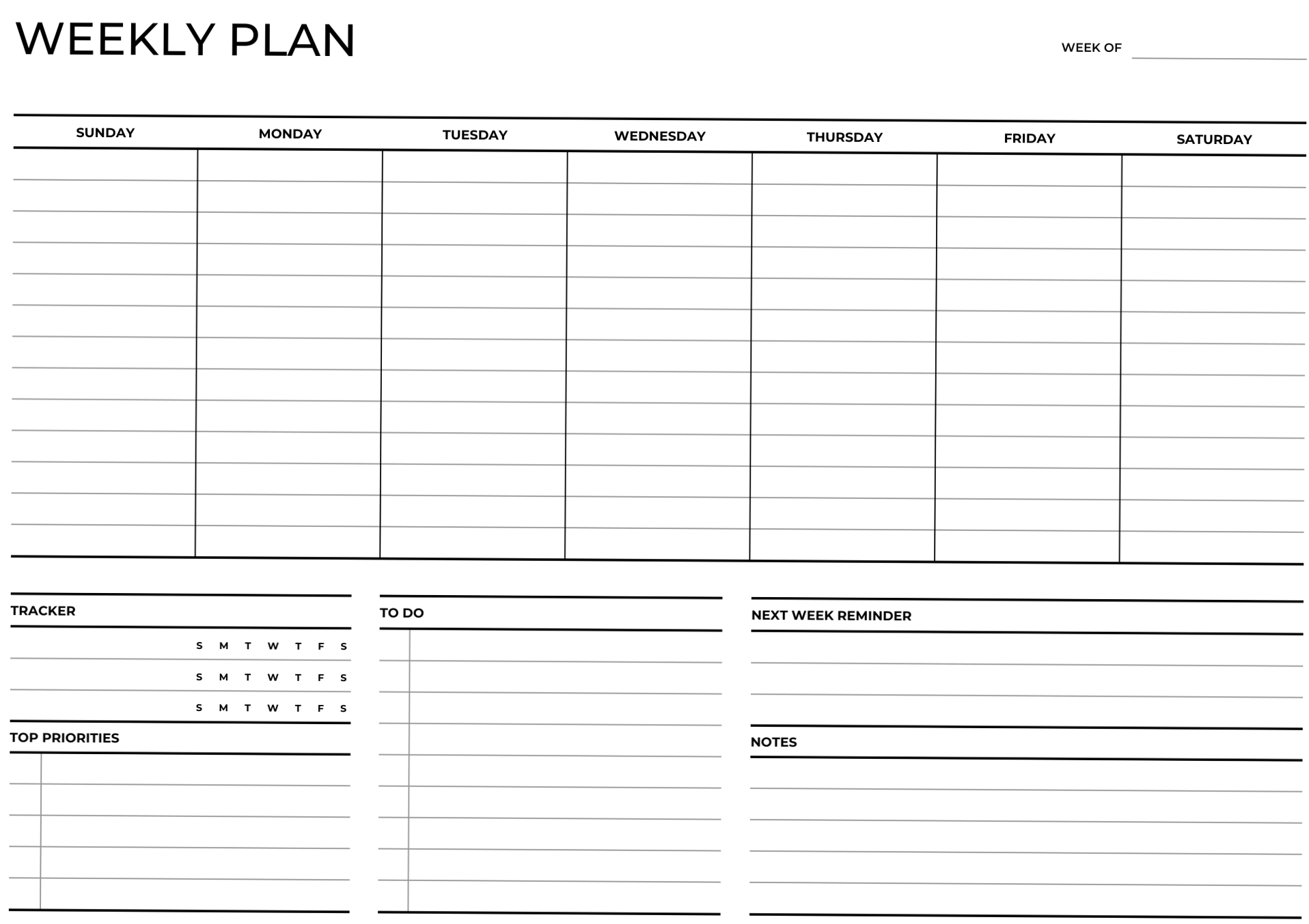 🤍 🌿 Free Weekly Planner | To Do List Template | Landscape Printable | romanticize your routine