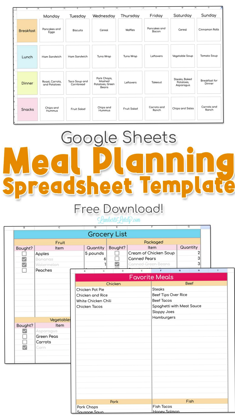 📝 📊 game-changing digital system: Google Sheets Meal Planning Spreadsheet Template