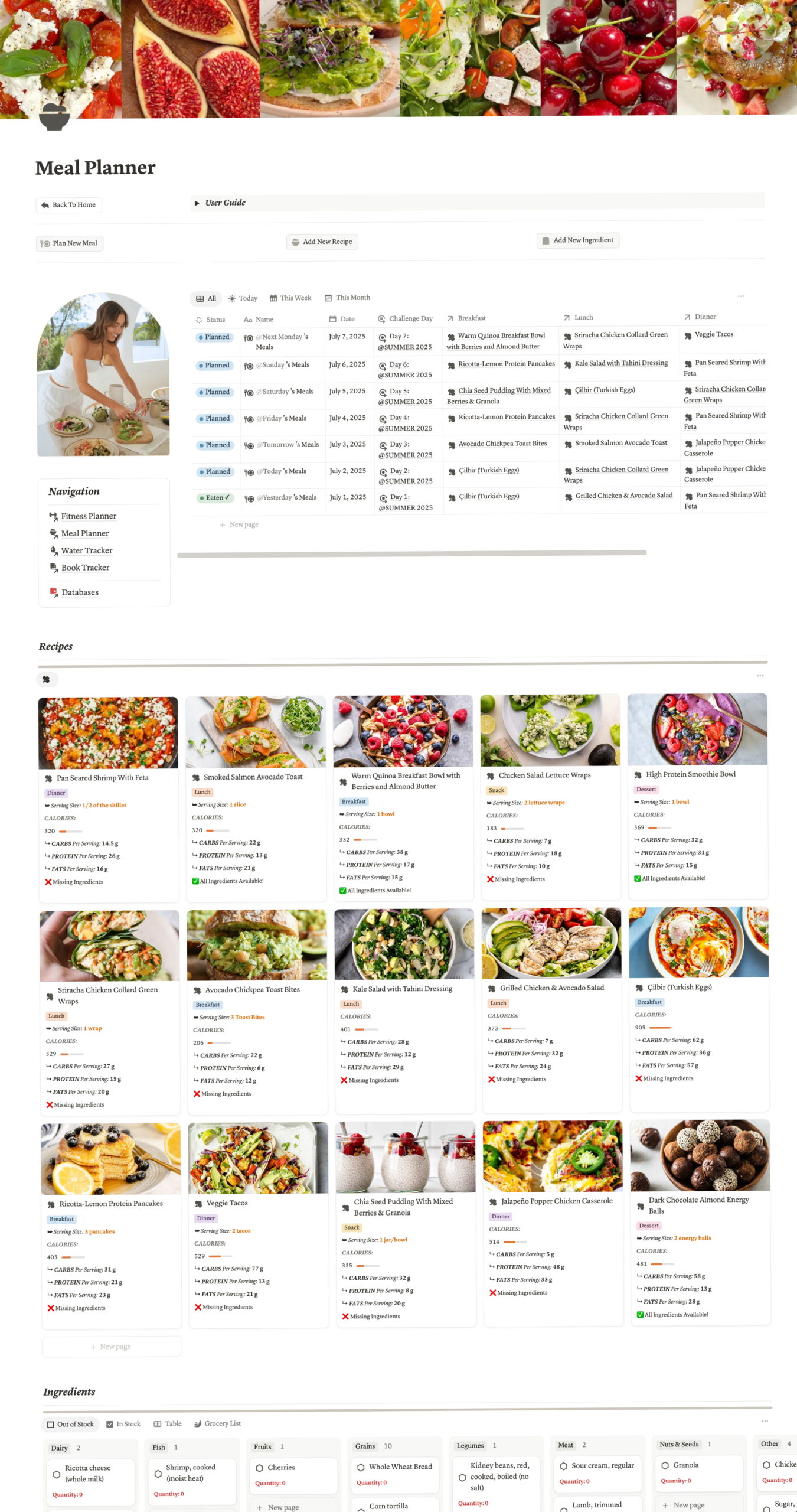💌 💌 game-changing digital system: Notion Meal Planner – Weekly Prep, Grocery Lists & Healthy Recipes