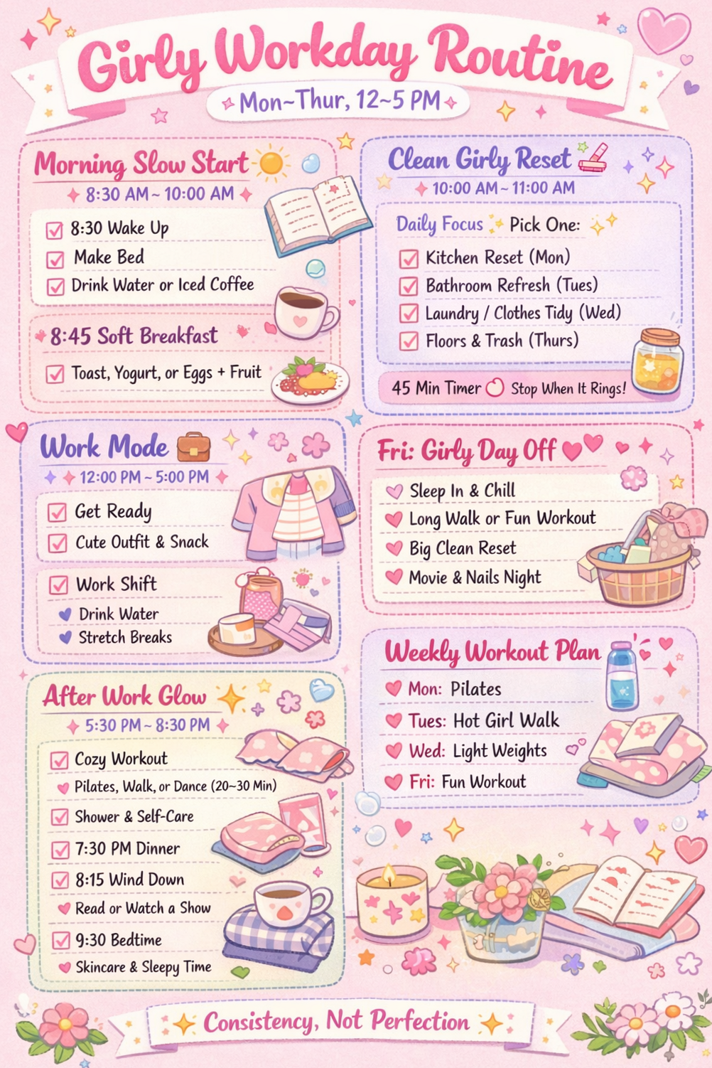 Girly Workout Routine for Planners & Design Projects — 🖌️ 🪄 stay inspired all year long