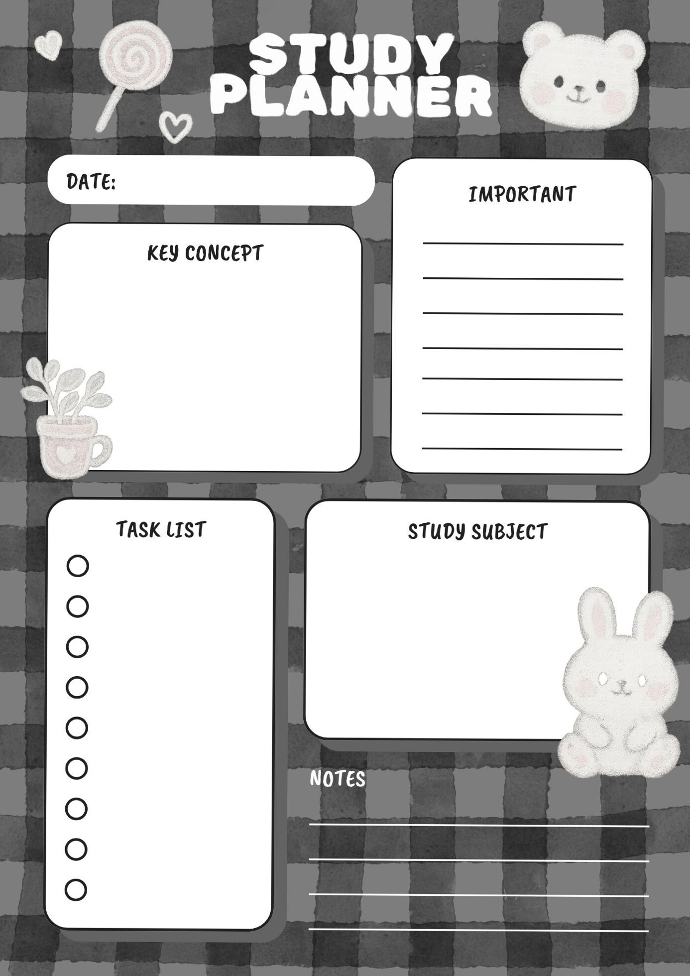 Gray Aesthetic Study Planner | Cute Pastel Student Organizer — 🎨 🎨 stay inspired all year long