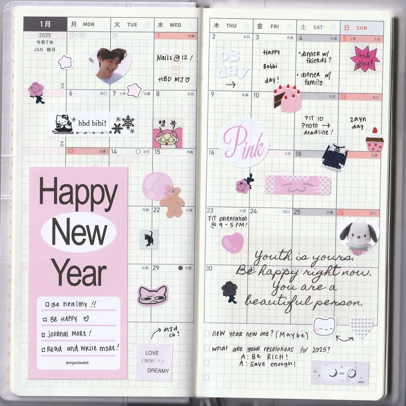 📝 📌 Hobonichi Kinbor 116 Digital Planner Design | dream life manifestation
