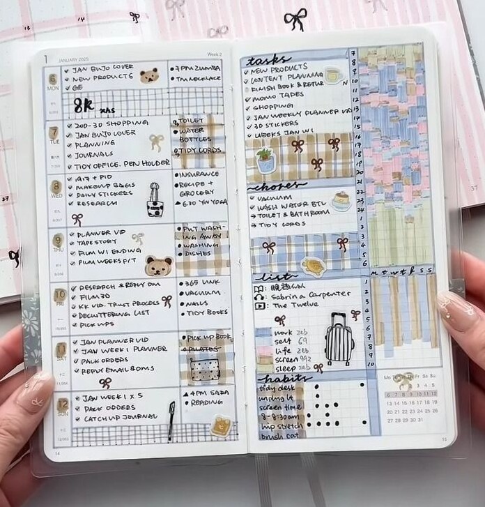 Hobonichi Spread Digital Design Planner Layouts — 🍰 🥂 dream life manifestation