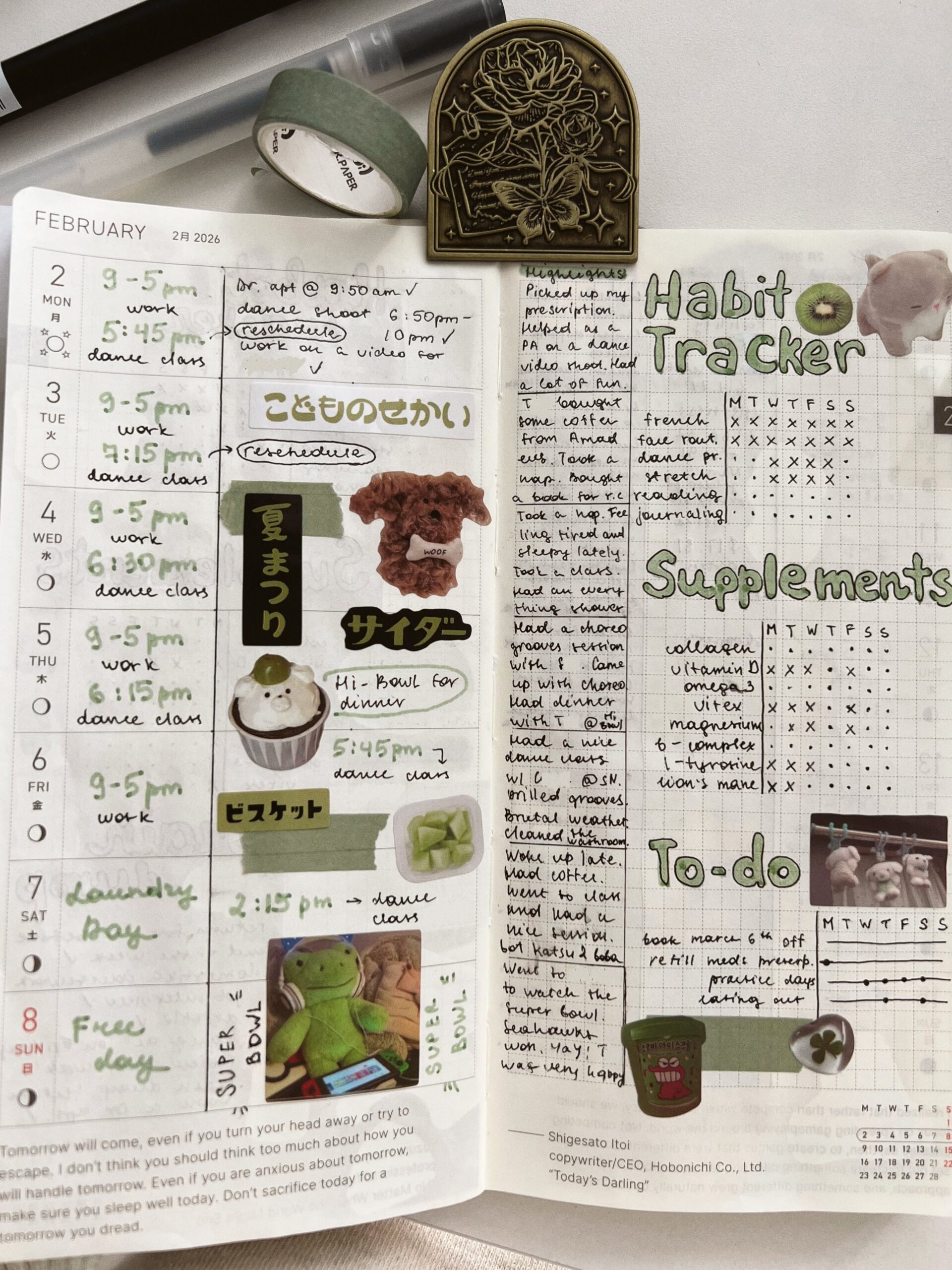 🍰 💌 Hobonichi Weeks Weekly Layout | February Inspo Week 6 | secret to staying productive