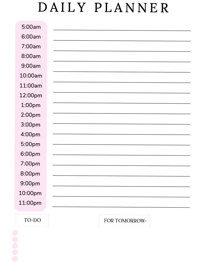 ☁️ ✨ Hour-by-Hour Daily Planner 5AM-11PM Digital Design | secret to staying productive