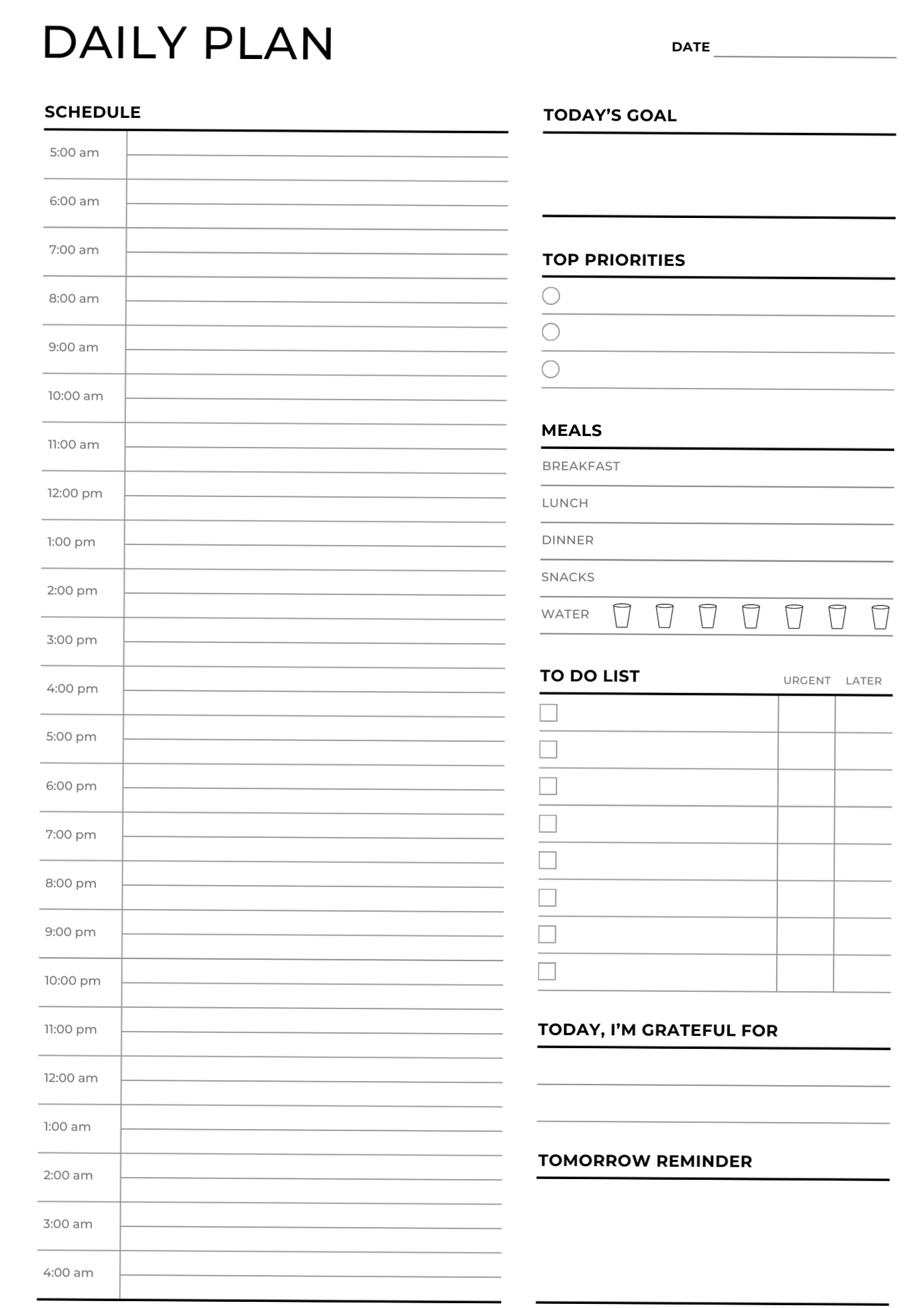 Hourly Daily Planner Template for Time Management — ✨ ✨ stay inspired all year long