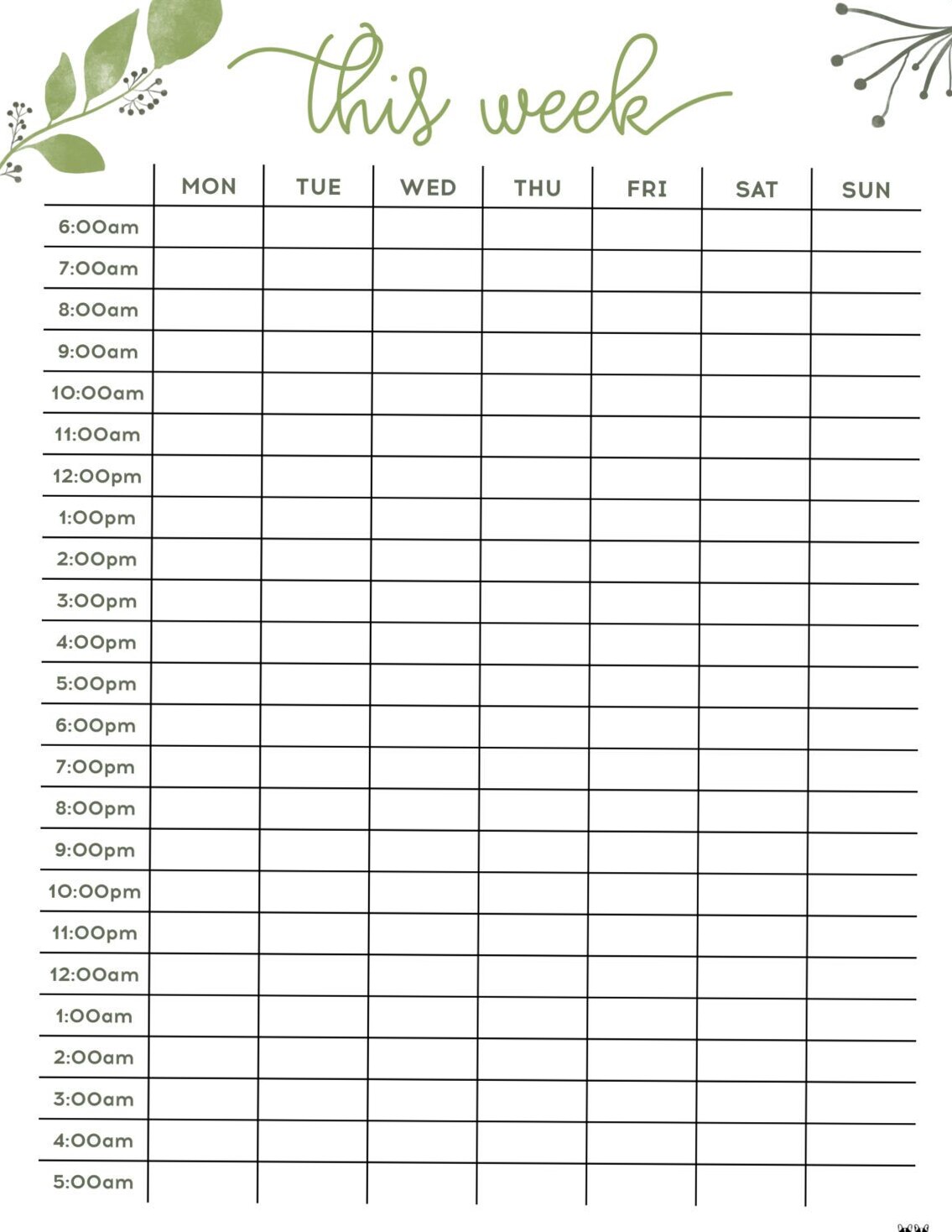 💎 🖌️ Hourly Planners — 25 Free Printables | Printabulls | romanticize your routine