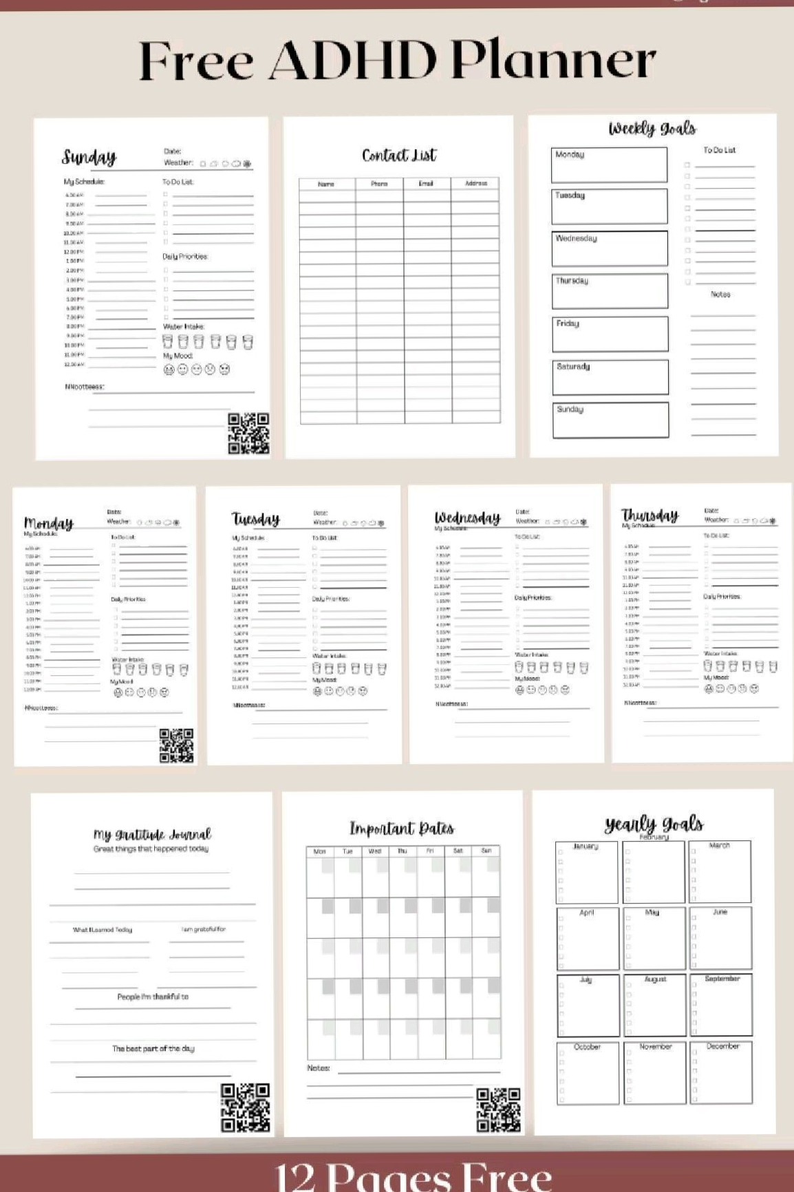 🖇️ 📌 How to Use This Free ADHD Planner for Beginners: Download Now! | stay inspired all year long