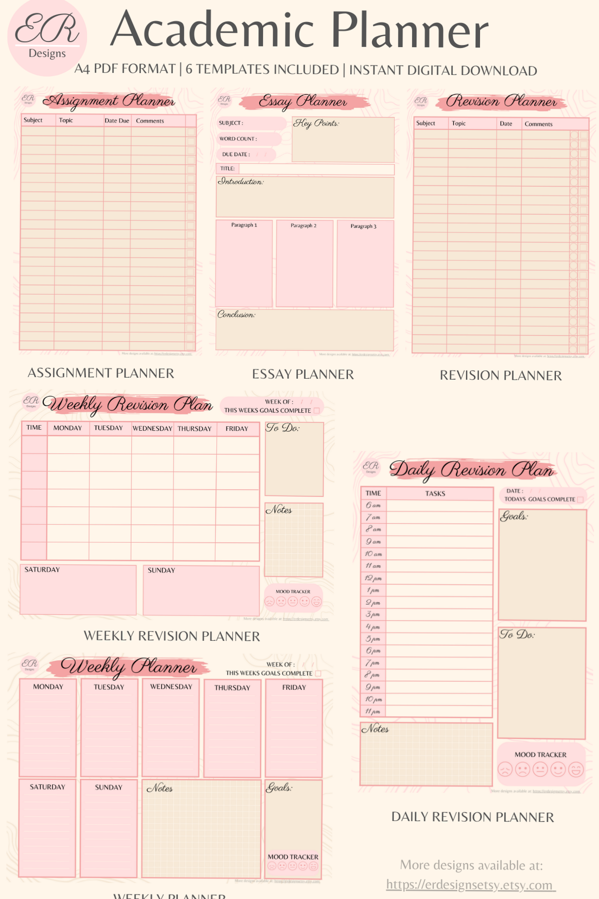 Ice Cream Weekly Academic Planner | Digital/Printable Design — 📁 📁 secret to staying productive