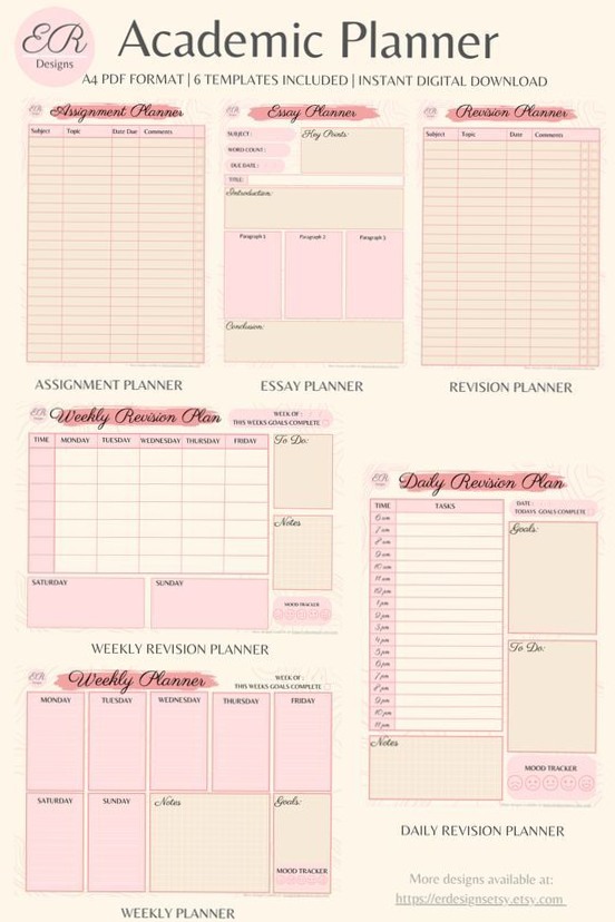 Ice Cream Weekly Academic Planner | Digital/Printable Design — 🌿 🎀 stay inspired all year long