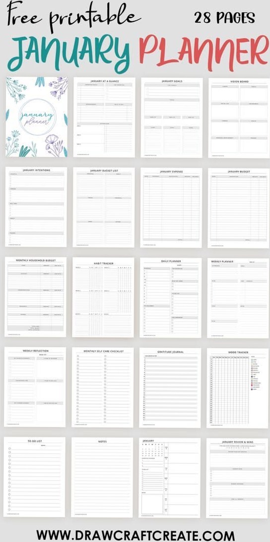 🌿 ✨ January 2026 Printable Planner for Organized Planning | dream life manifestation