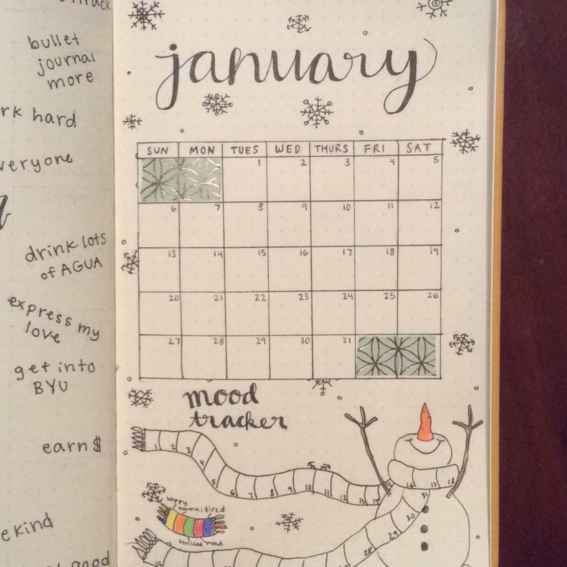 January Bullet Journal Monthly Spread Design — 🖇️ 📊 secret to staying productive