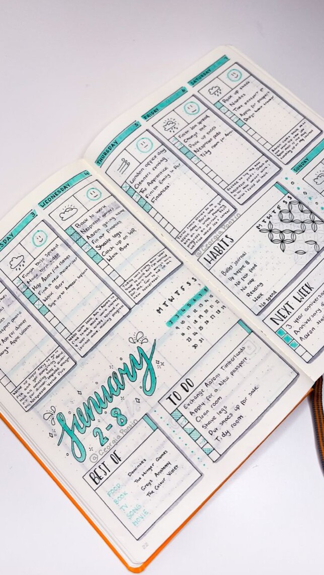 January Bullet Journal Spread | Digital Planner Design — 🎨 🖌️ stay inspired all year long