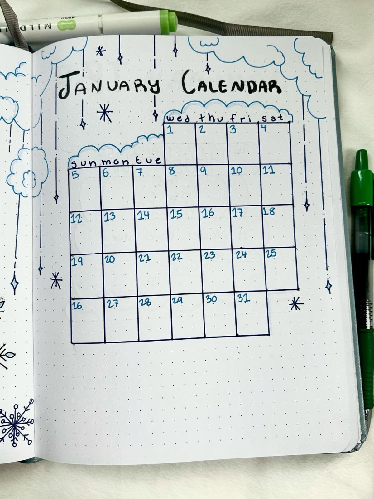 January Calendar for Digital Planners & Creative Designers — 🌿 ✨ secret to staying productive
