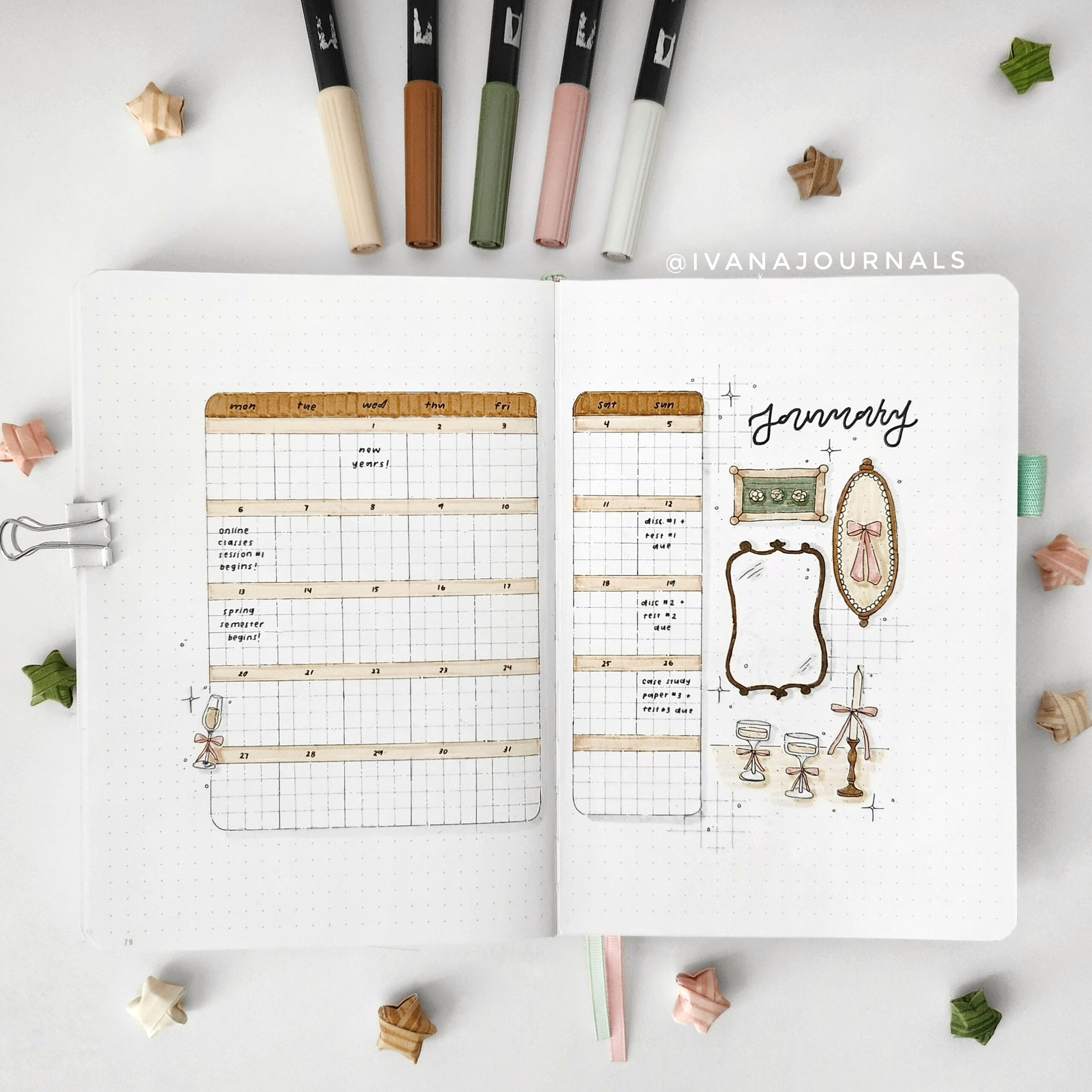 January Monthly Calendar | Digital Design & Planner Asset — 🎀 ✨ dream life manifestation