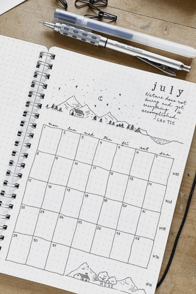 July Monthly Spread for Stylish Planning — 🖌️ 🎨 romanticize your routine