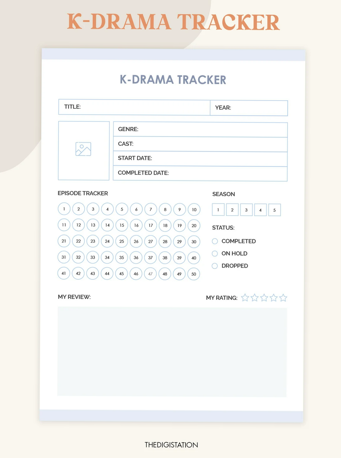 🤍 ✨ K-Drama Planner Tracker — Instant Download | Etsy | no-stress tracker