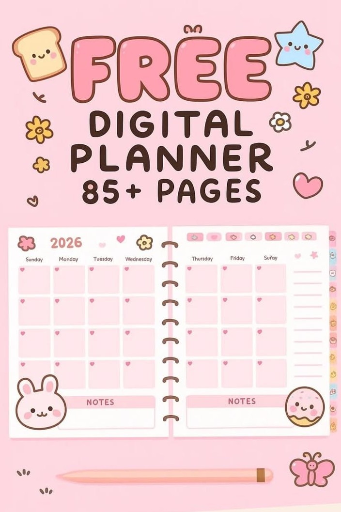 📅 📌 Kawaii Dreams: Pink Aesthetic Weekly Planner Template | dream life manifestation