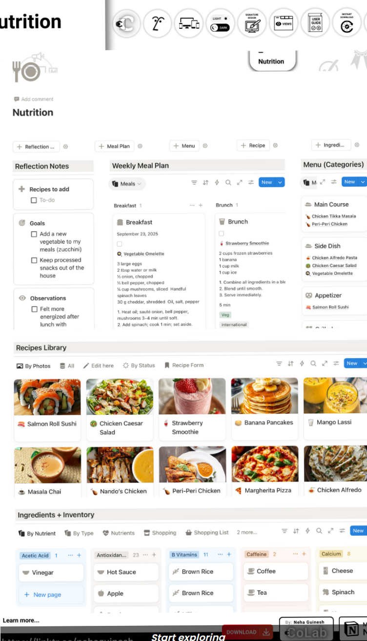 🤍 🕯️ Kawaii Meal Planning! Cute & Easy Notion Template | game-changing digital system