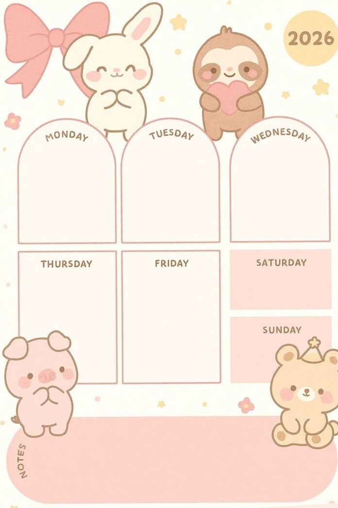 Kawaii Pink Weekly Planner for Creative Souls — 🎨 🖌️ secret to staying productive