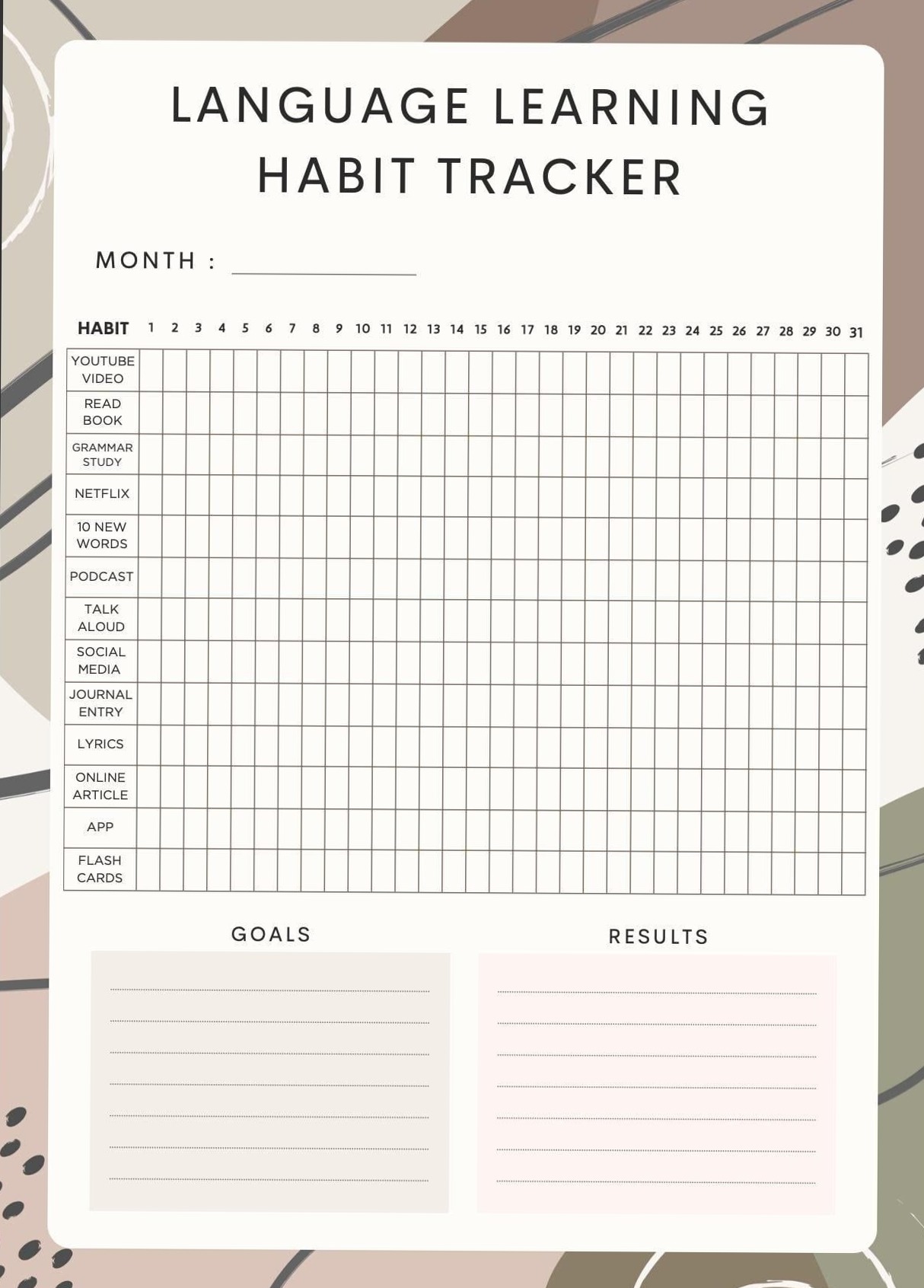 💎 🌈 Korean Language Learning Tracker — Free Printable Habit Journal Ideas for Language Studies | essential planning guide