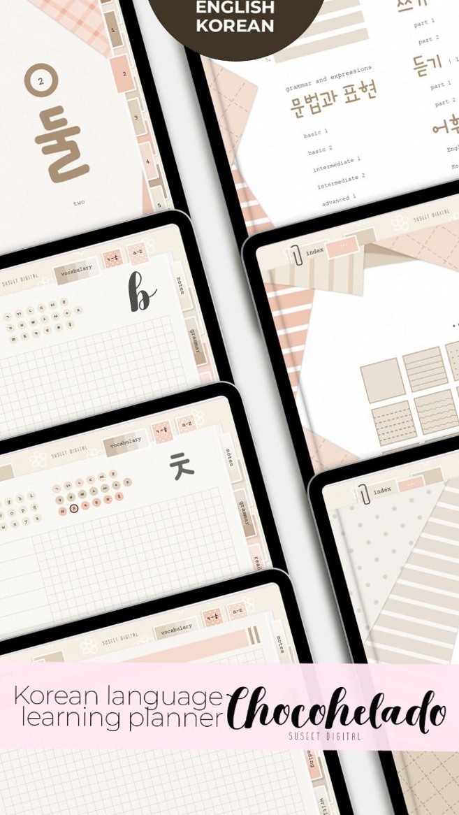 Korean Language Planner Chocohelado Design — 🕯️ 🕯️ romanticize your routine
