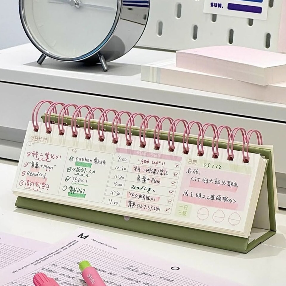 🌿 🤍 Korean Style Desktop Planner for Study & Exam Review | secret to staying productive