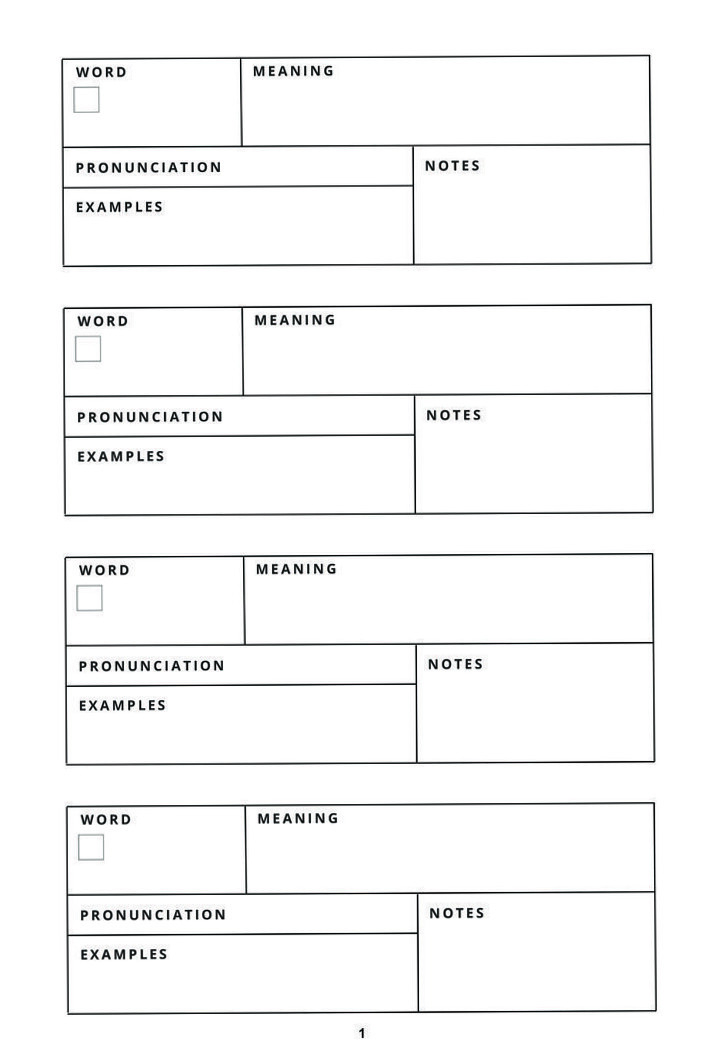 ☁️ 🤍 Korean Vocabulary Notebook – Build Your Own Dictionary Sheet | dream life manifestation