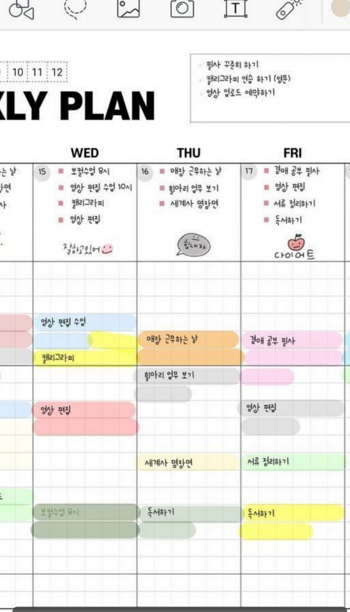 Korean Weekly Planner Digital Calendar for Organization Goodnotes — 📊 📊 dream life manifestation