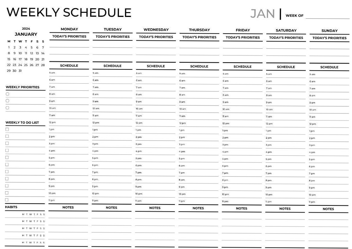 Landscape Weekly Planner: Free Print & Digital Templates — 📌 🖇️ dream life manifestation