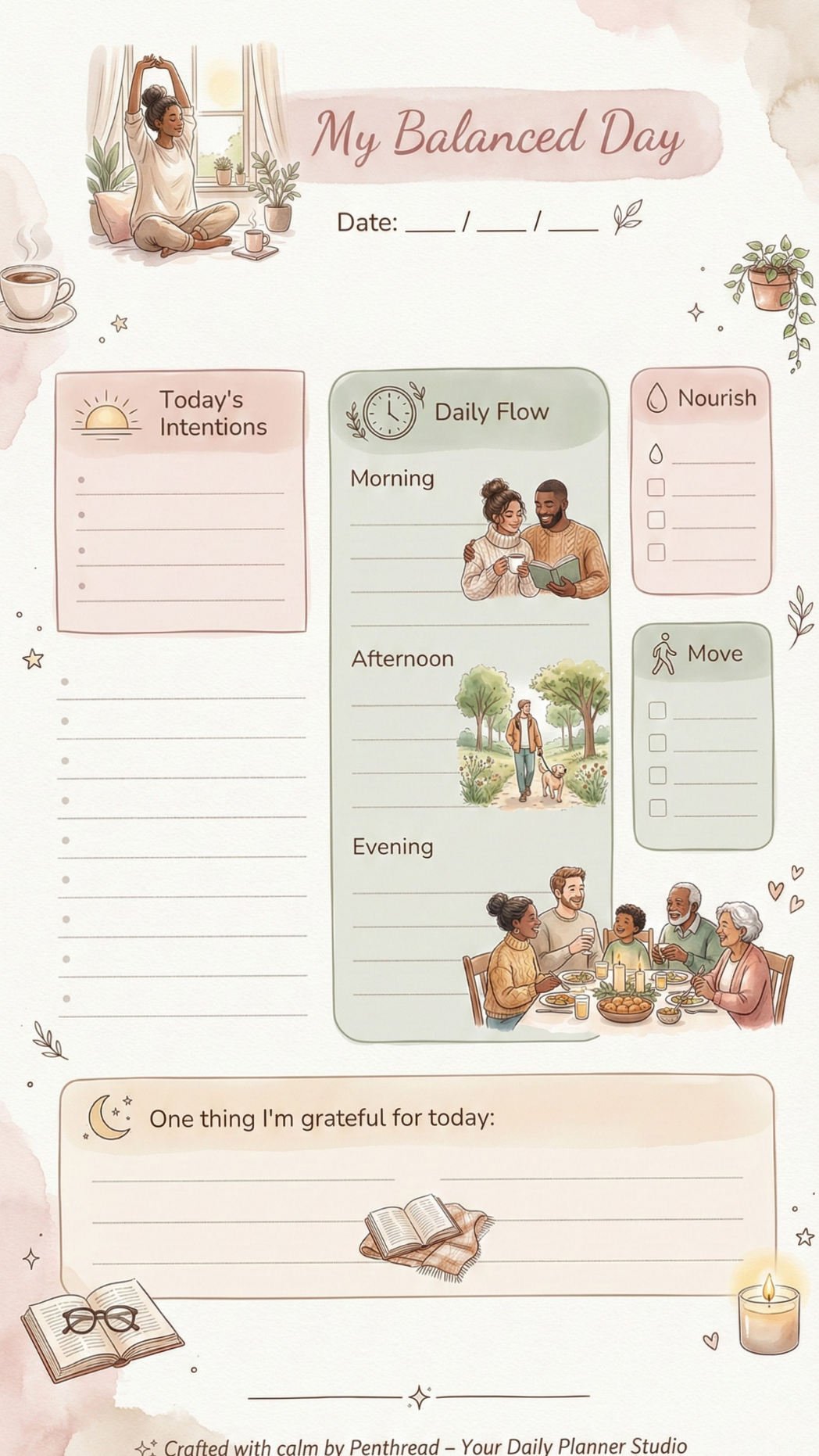 💍 🥂 Lifestyle Daily Planner & Healthy Routine Journal 2026 | stay inspired all year long