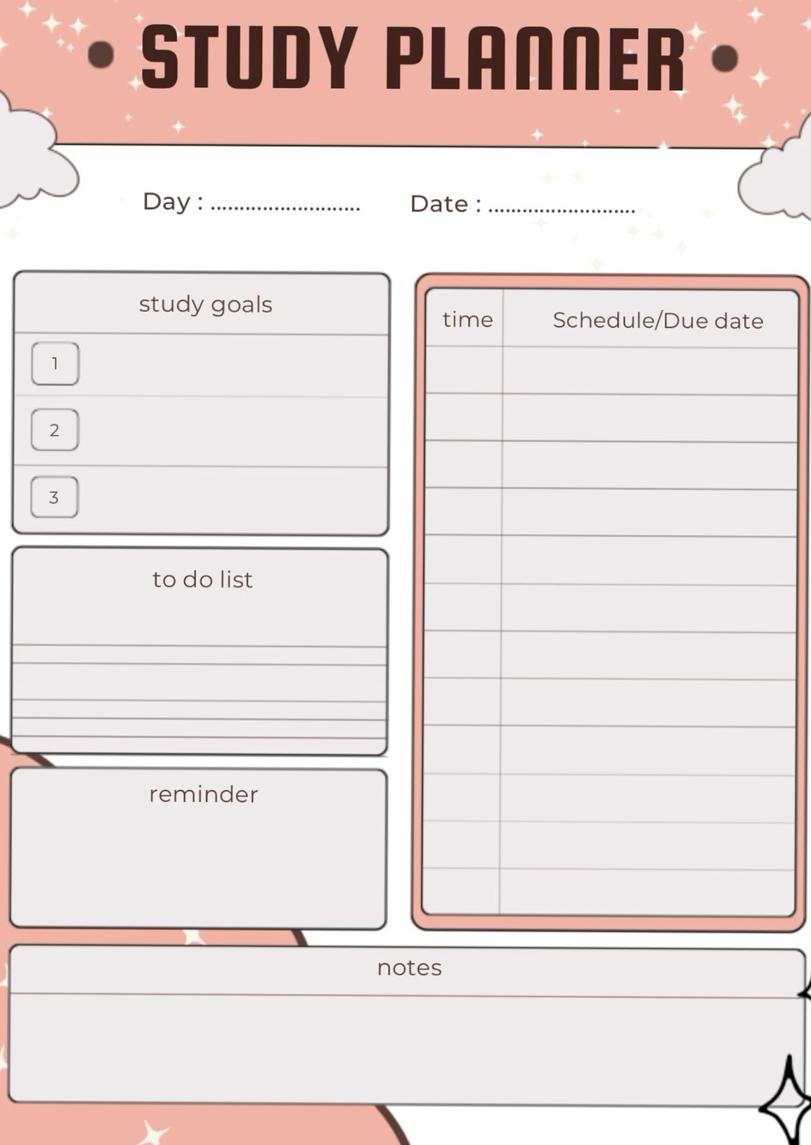 Light Pink Study Planner Design — 🖌️ 📍 stay inspired all year long