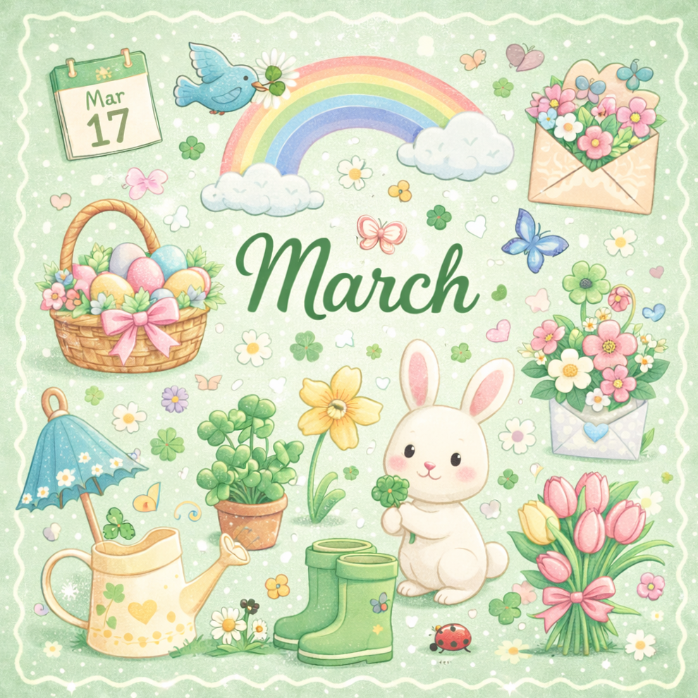 March Aesthetic Wallpaper | Cozy Spring Pastel Planner Background — 🌈 💎 dream life manifestation