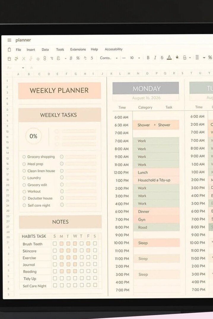 ☁️ 🕯️ Master Your Week with Our Essential Planner Template | romanticize your routine
