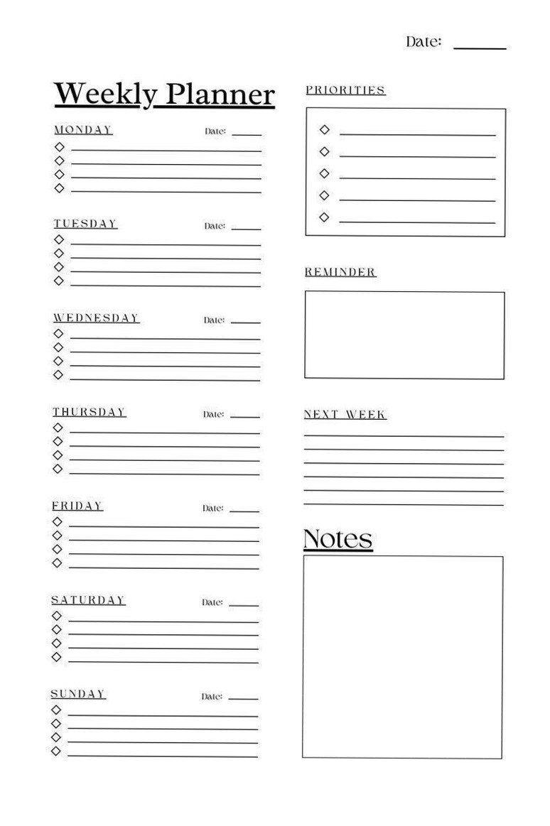 👰 👰 Minimal Weekly & Monthly Planner Template — Etsy UK | secret to staying productive