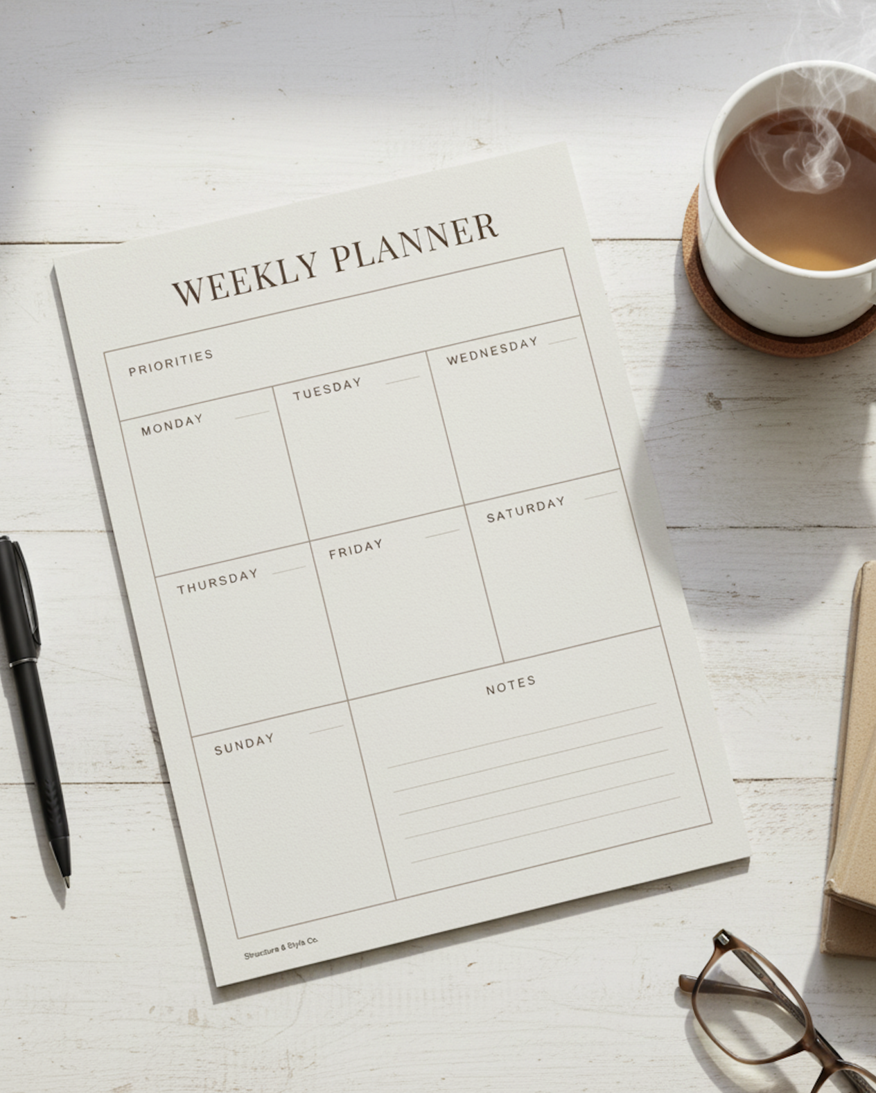 ✨ 🌿 Minimal Weekly Planner Printable for Goal Achievers | romanticize your routine