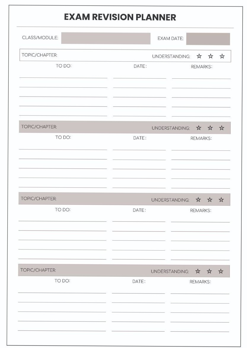 📍 🎨 Minimalist Black & White Exam Planner for Organized Studying | stay inspired all year long