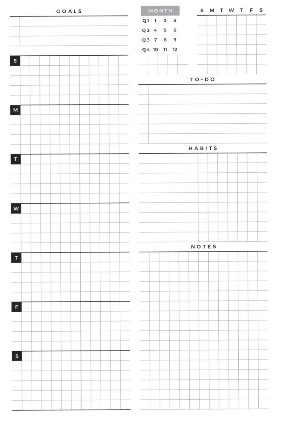 Minimalist Student Planner PDF — Weekly Template (Sunday Start) — 📅 📌 romanticize your routine