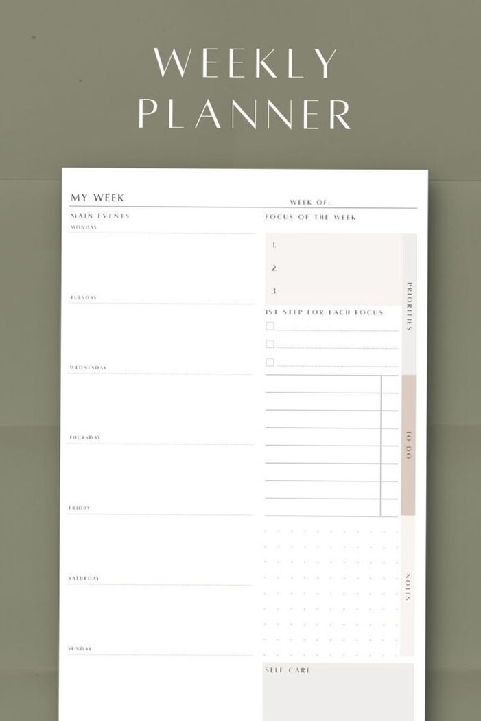 🖌️ 🎨 Minimalist Weekly Planner Free Download | romanticize your routine