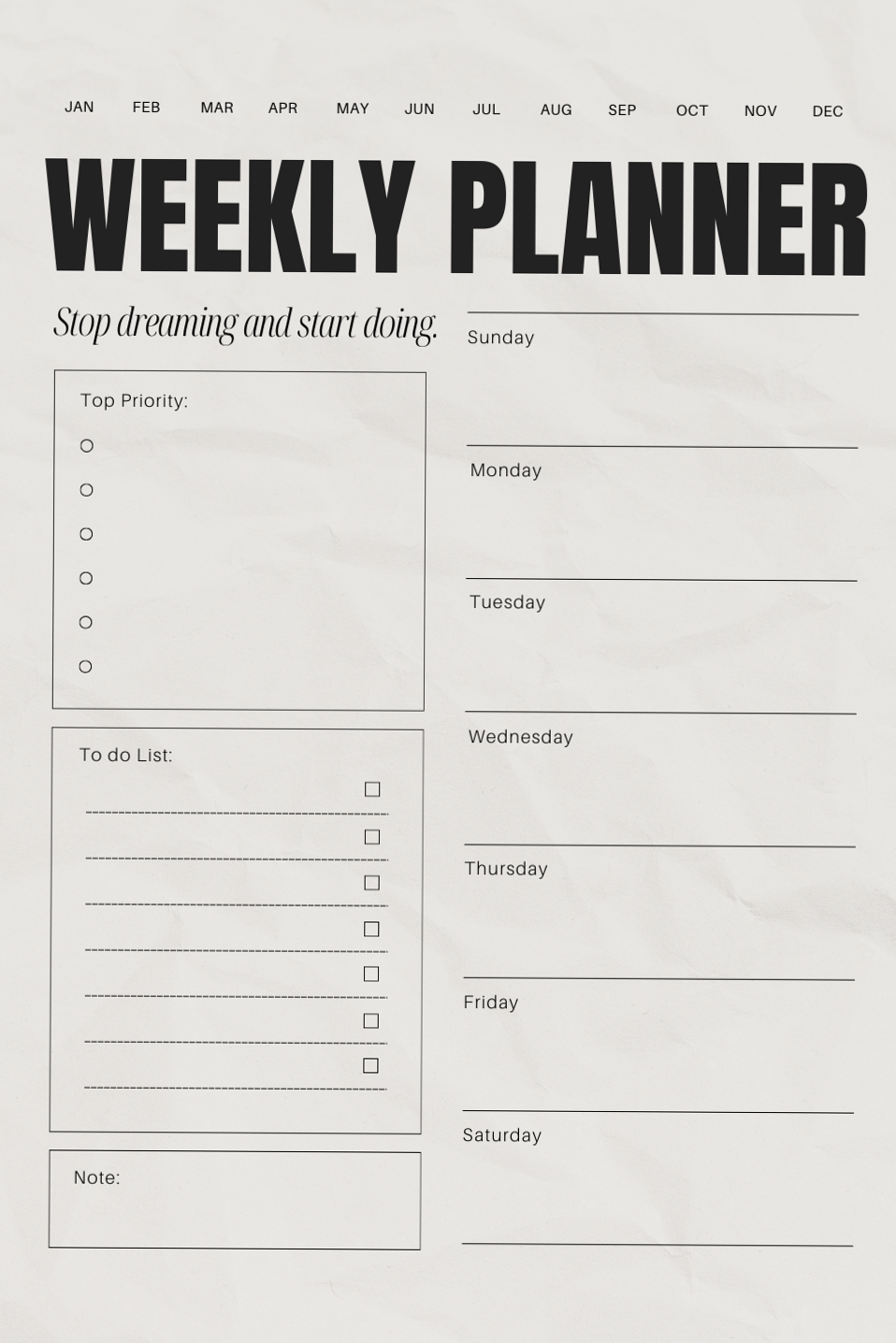 🤍 🎀 Minimalist Weekly Planner Printable | Stay Organized & Focused | secret to staying productive