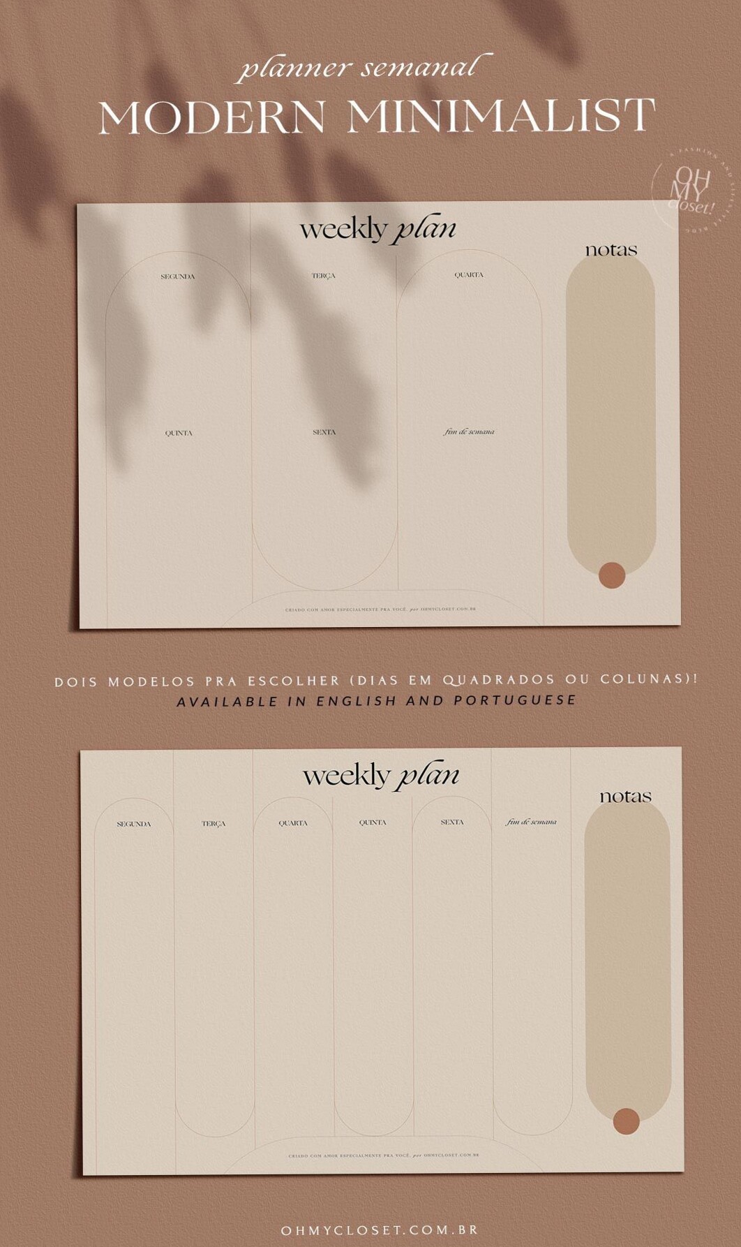 📝 📝 Modern Minimalist Weekly Planner Template | The Dolce Days | romanticize your routine