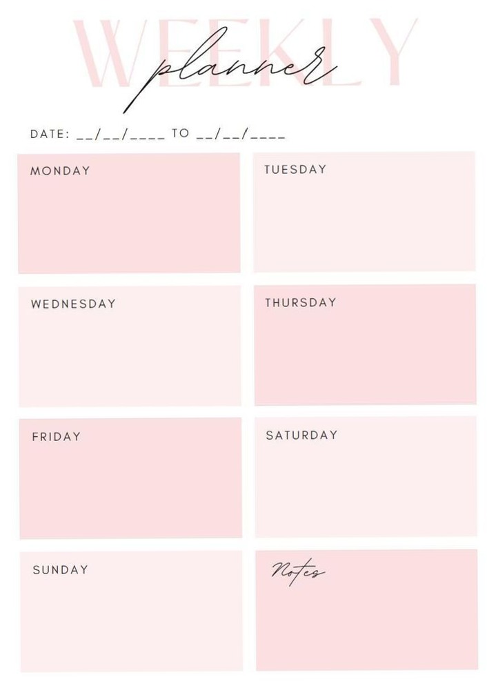 📌 🖇️ Modern Pink Weekly Planner Design | secret to staying productive