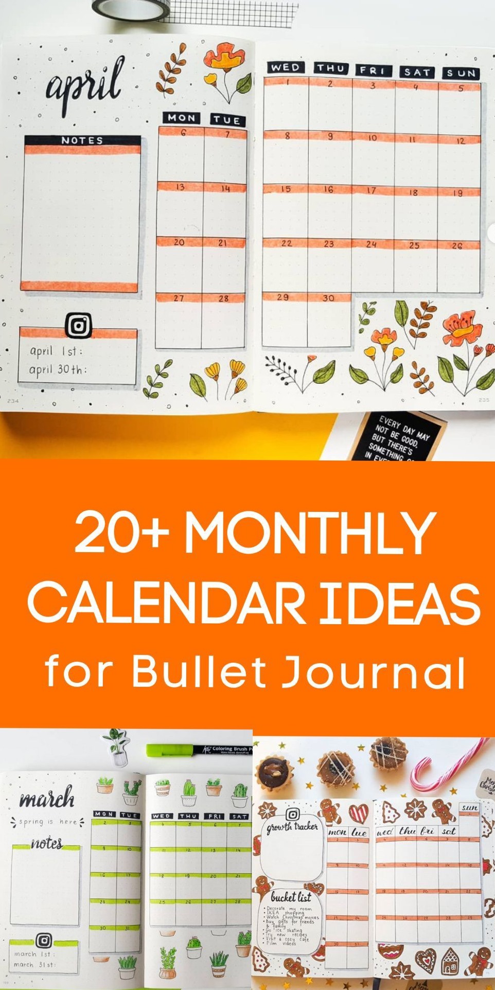 🥂 🥂 Monthly Bullet Journal Spread Inspiration for 12 Months | stay inspired all year long