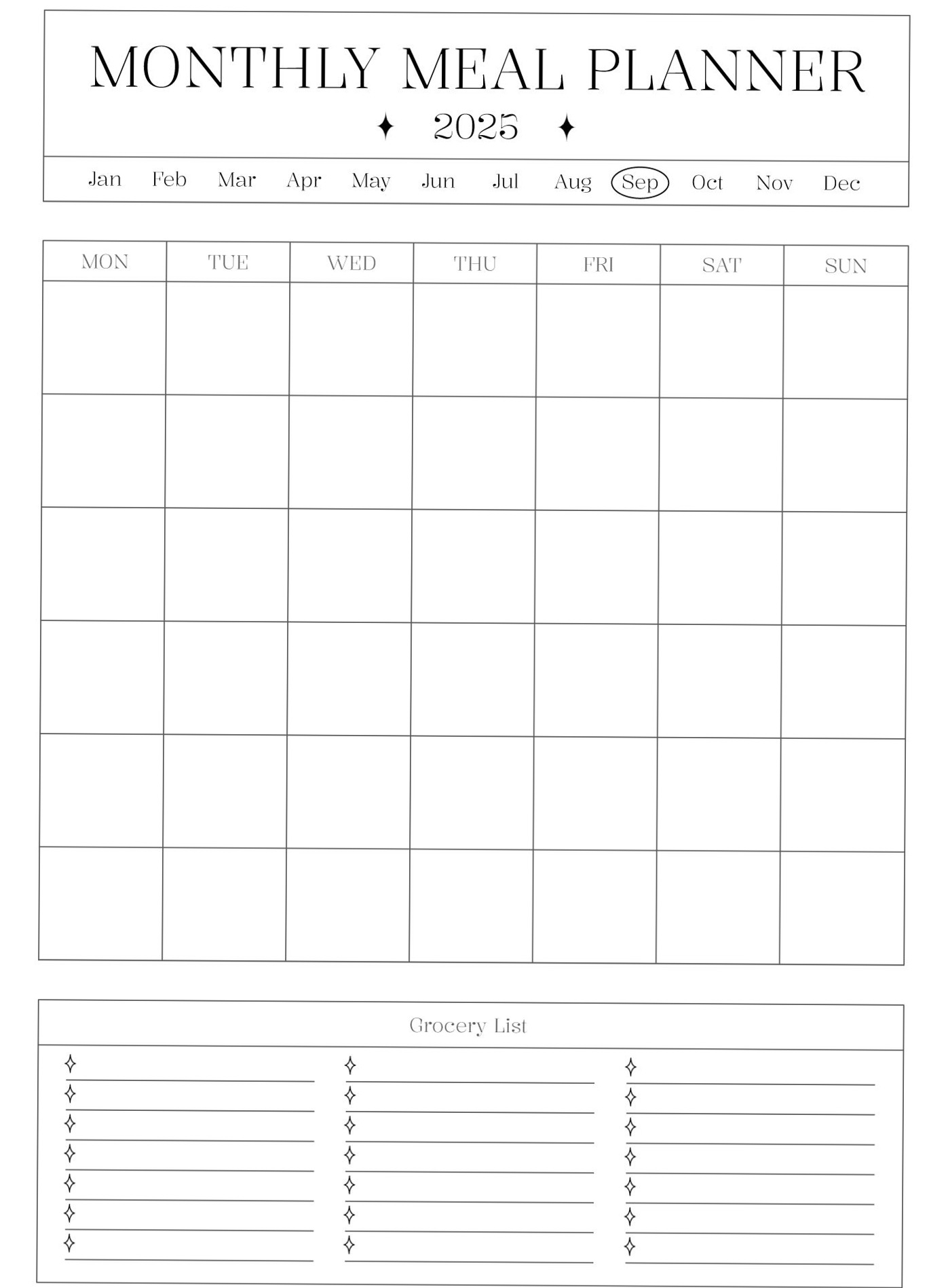 📝 🖇️ Monthly Meal Planner Free Google Docs Template | dream life manifestation