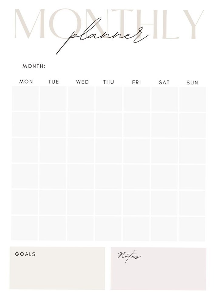 Monthly Planner | Daily Use Planner | Digital Design Asset — 🌈 🎨 romanticize your routine