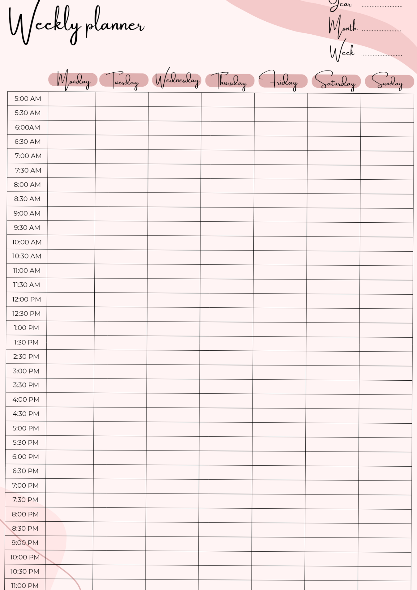 🖌️ 💎 no-stress tracker: Weekly Planner | Daily Schedule Tracker | Neet Time Management Boards