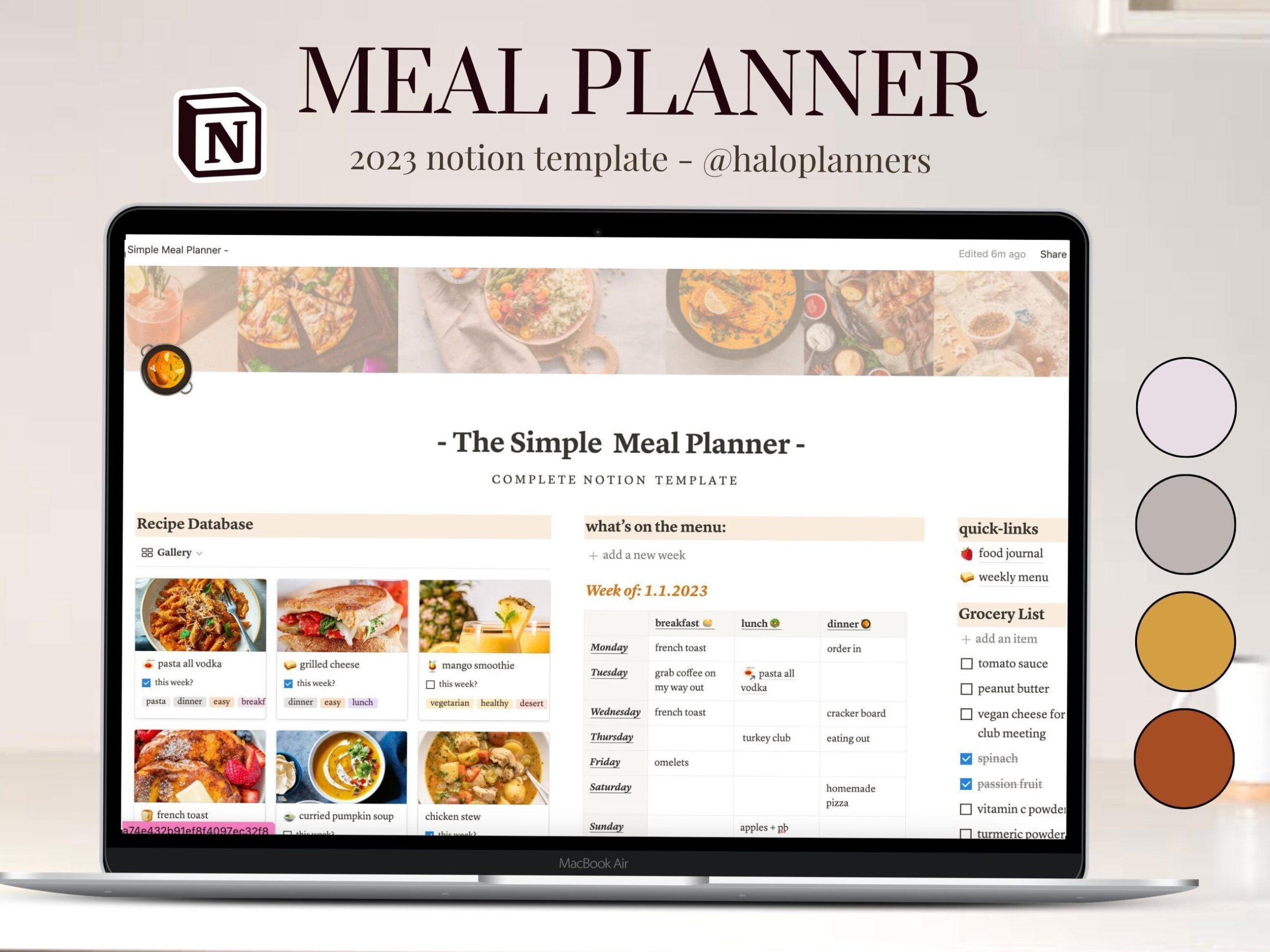 🎨 🪄 Notion Meal Planner | Diet, Pantry & Dashboard Design | game-changing digital system